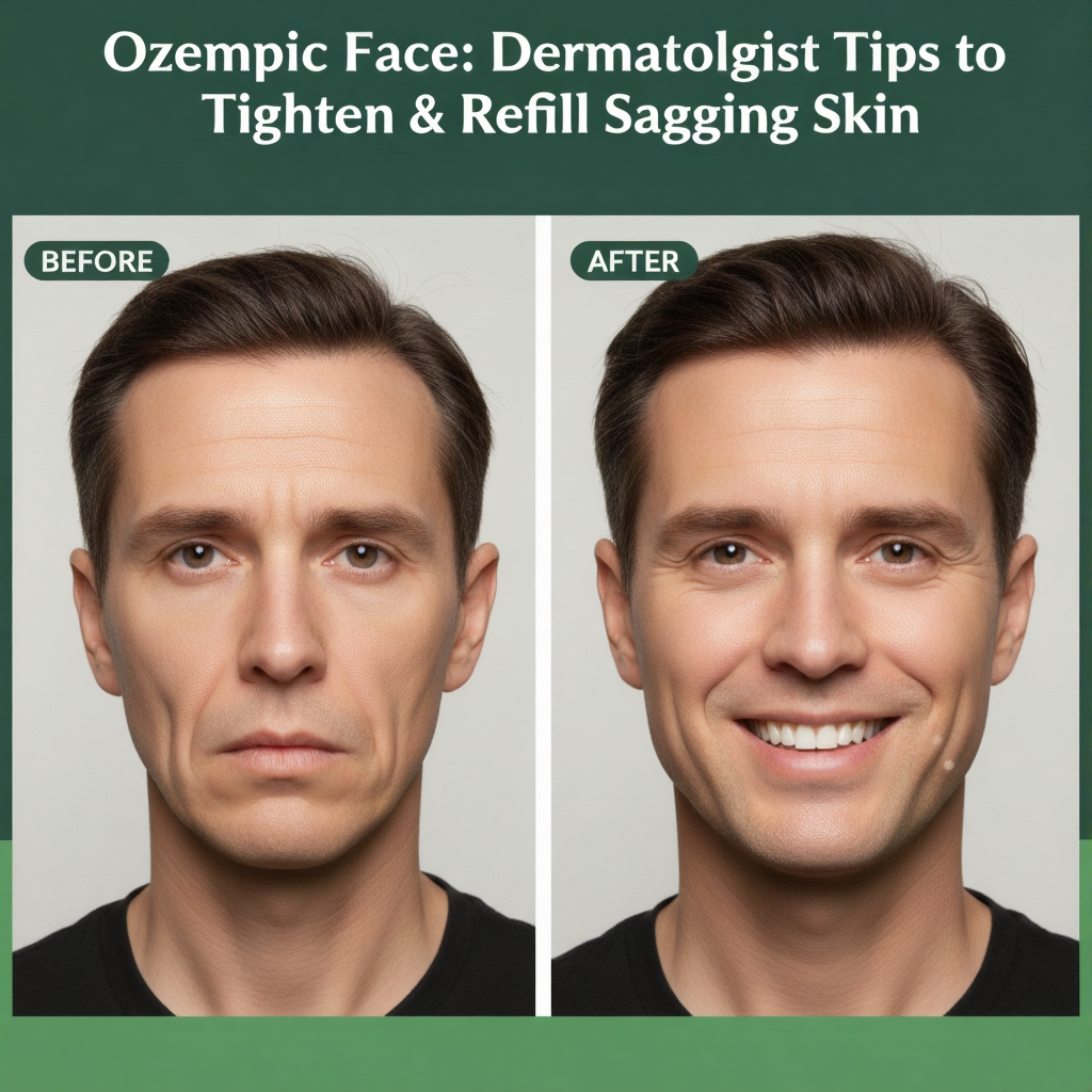 ozempic face before and after sagging cheeks